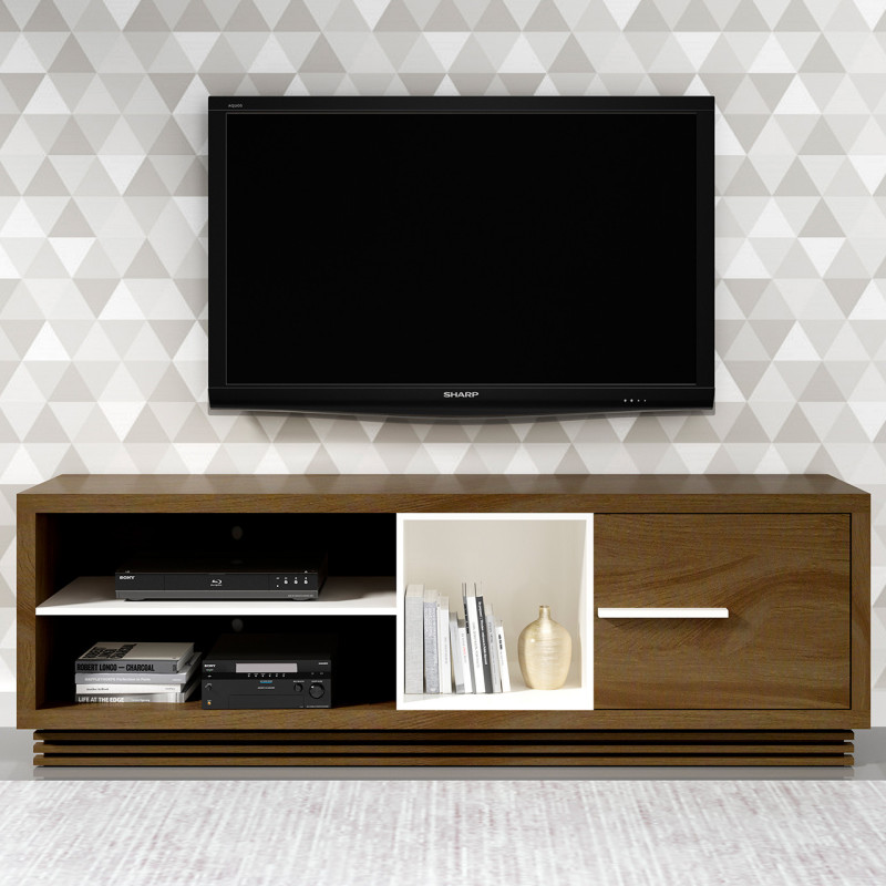 MUEBLE PARA TV HUDSON 65" CAPUCCINO - BLANCO BONNO