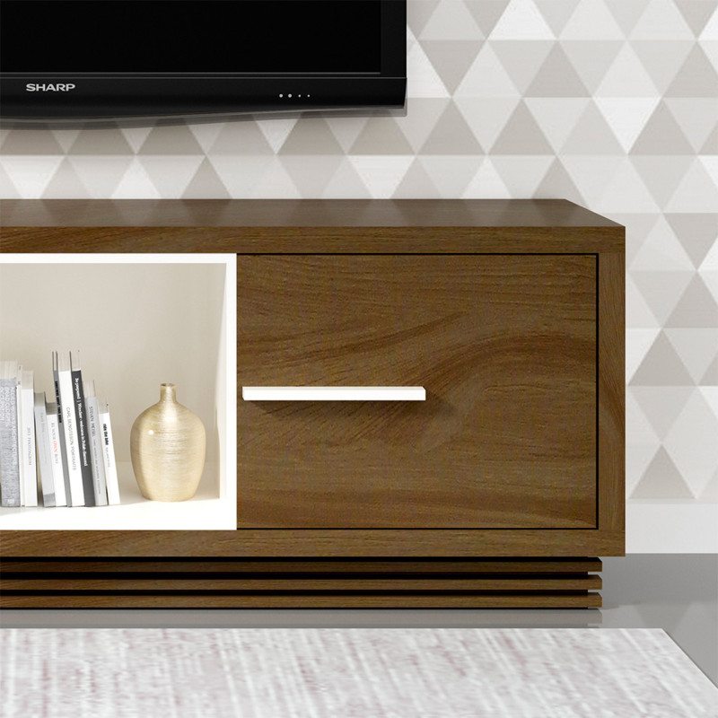 MUEBLE PARA TV HUDSON 65" CAPUCCINO - BLANCO BONNO