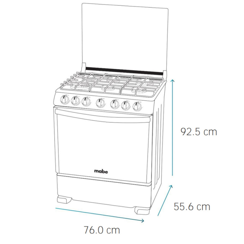 COCINA A GAS 6 Q MABE EM7610SG0