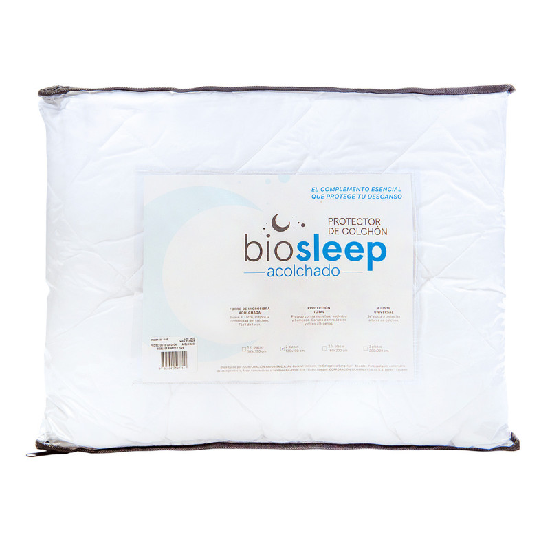 PROTECTOR DE COLCHON ACOLCHADO BIOSLEEP 1 1/2 PLAZAS