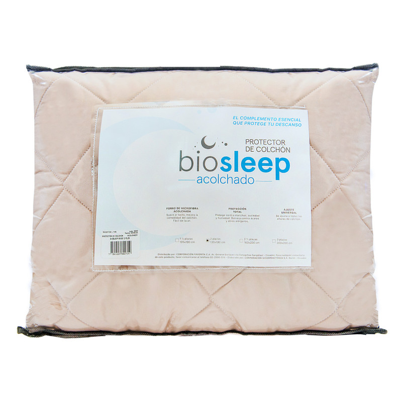 PROTECTOR DE COLCHON ACOLCHADO BIOSLEEP 1 1/2 PLAZAS