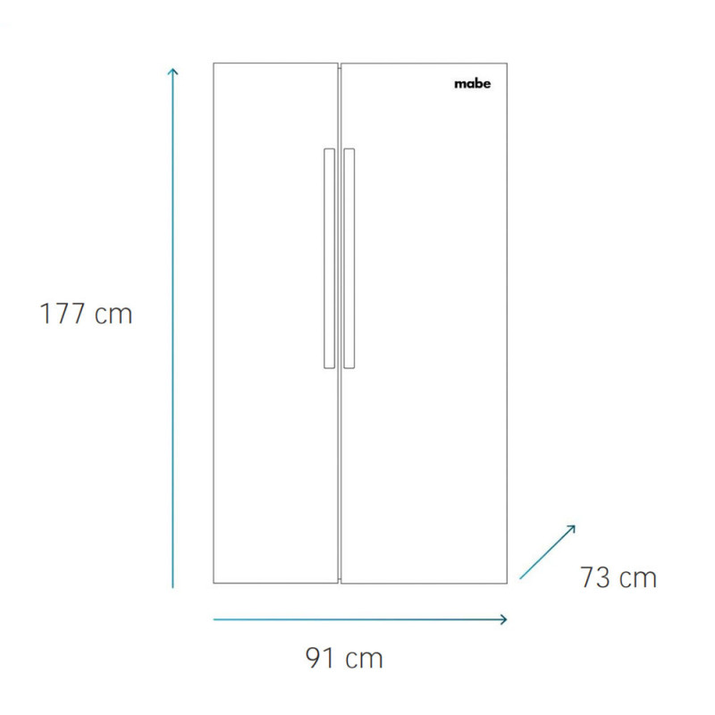 REFRIGERADOR SIDE BY SIDE 631 LITROS MABE MSL631LKLNG0 COLOR BLACK GLASS
