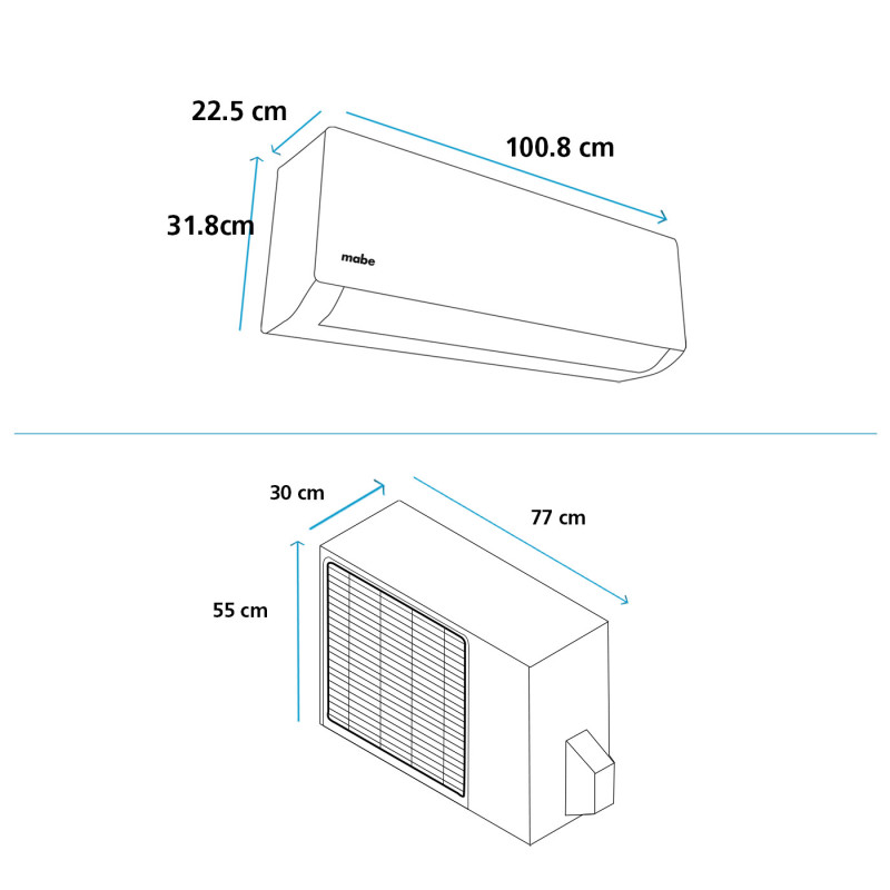 AIRES ACONDICIONADO 12000 BTU INVERT MABE MMI12CDBWCCE8 BLANCO