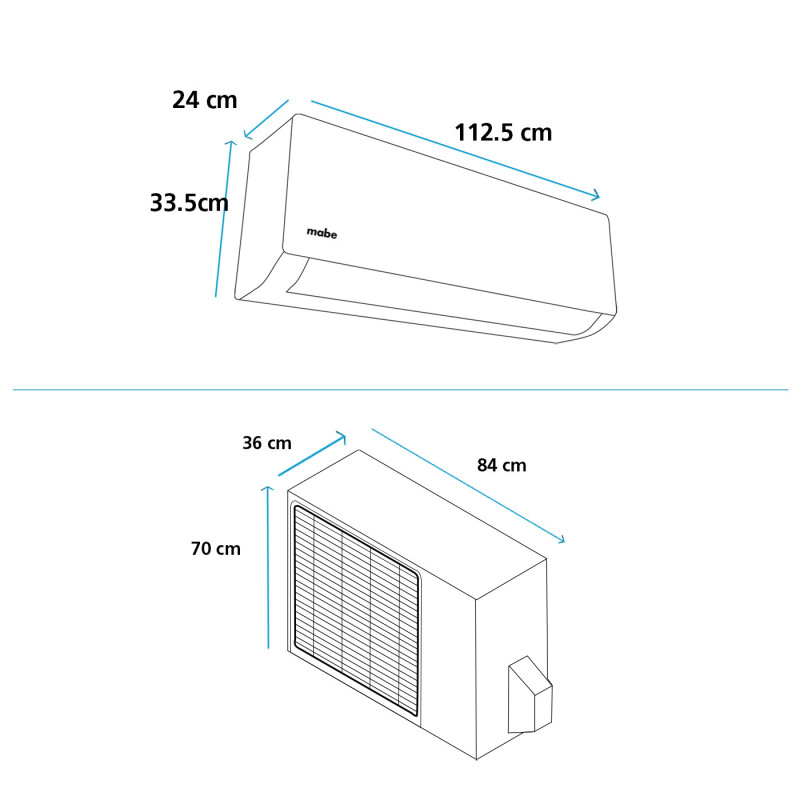 AIRES ACONDICIONADO 24000 BTU INVERT MABE MMI24CDBWCCE8 BLANCO