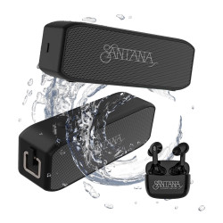 30% DE DESCUENTO PARLANTES BLUETOOTH IMPERMEABLES SAMBA + AUDÍFONOS MAMBO BY CARLOS SANTANA