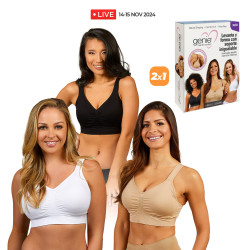 -OFERTA LIVE- 50% DE DESCUENTO BRASSIERS GENIE BRA 40 2D/3D 3 PZ