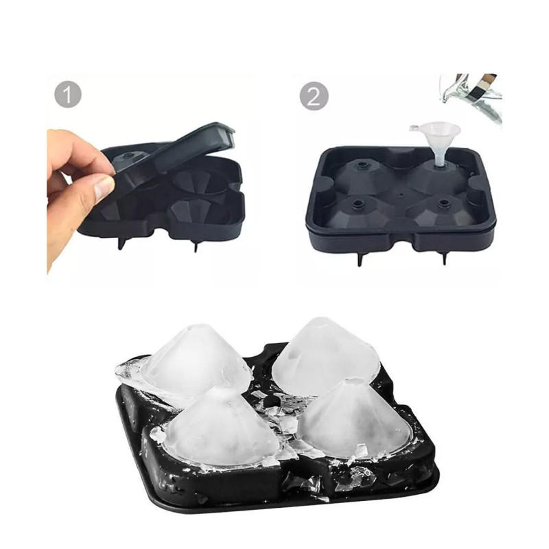 BANDEJA DE SILICONA PARA HIELO DIAMANTE JOBAR JB9704